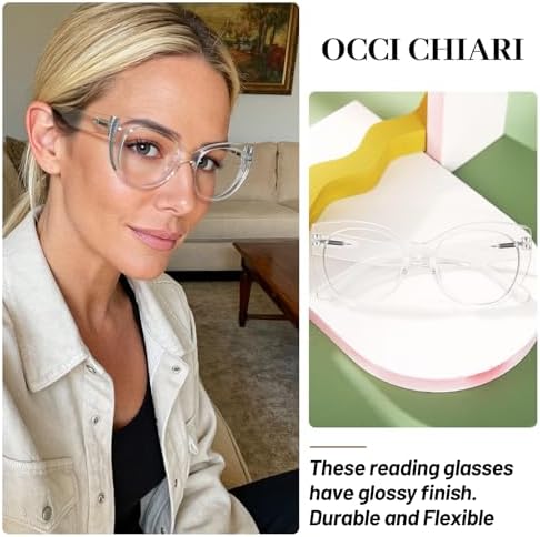 OCCI CHIARI Stylish 1.75 Reading Glasses for Women Retro Cateye Readers Clear Lighter Eyeglasses (1.0 1.25 1.5 1.75 2.0 2.25 2.5 2.75 3.0 3.5 4.0 5.0 6.0)