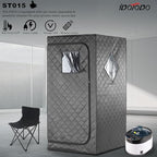 Full Size Home Sauna, Portable Steam Sauna for Home Spa, One Person Foldable Lightweight, Full Body Sauna Tent for Relaxation, 1500W & 4L Steamer Generator, Remote Control, Foldable Chair