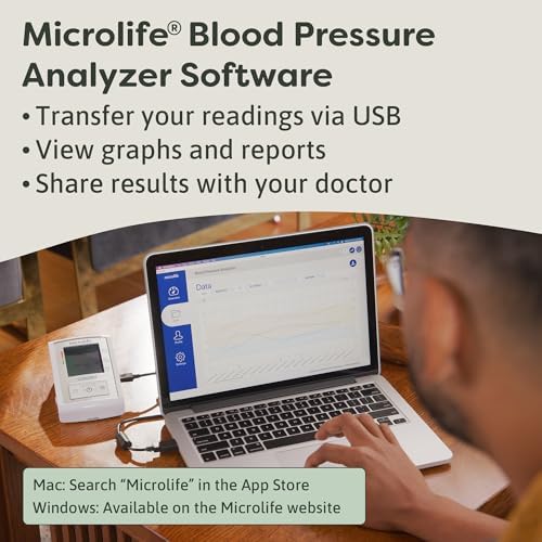 Microlife Series 500 Automatic Upper Arm Blood Pressure Monitor for 2 Users, Stores Up to 198 Results, Wide-Range Cuff Fits Adult Arms <16.5 in (Size M – L), Smart Tracking Software