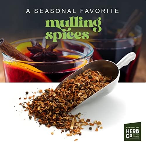 Monterey Bay Herb Co, Traditional Mulling Spices, by Herb Co, Spice Blend for Mulled Wine Spices, Apple Cider, Tea & Wine, 1 lb