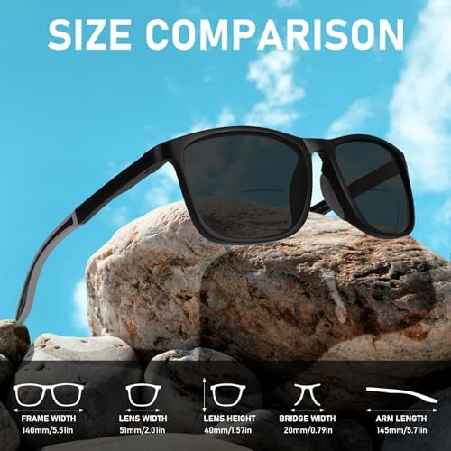 Bifocal Reading Sunglasses for Men UV400 Protection Outdoor Bifocals Sun Readers Men Women Reading Glasses