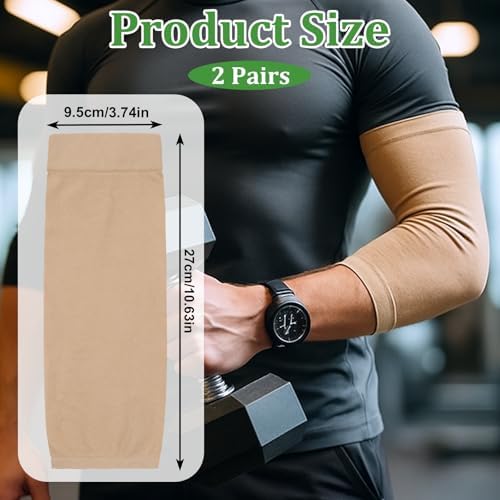 2 Pairs Tattoo Cover Up Sleeve Forearm Sleeves for Women, Forearm Compression Protective Sleeve Arm Sleeves for Women Men