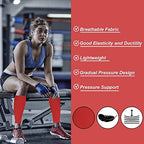 Calf Compression Sleeves for Men & Women (20-30mmhg) - Leg Compression Sleeve for Running, Cycling, Shin Splints Support, Relieve Legs Pain, Travel (One Pair)(Red,Medium)
