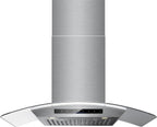 36 inch Wall Mount Range Hood, 900 CFM Kitchen Vent with Gesture & Remote Control, Ducted or Ductless, Stainless Steel with Tempered Glass