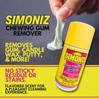 Simoniz Chewing Gum Remover Spray 7 Oz - 2 Pack - Targets Stubborn Residues & Adhesives on Carpet, Furniture, & More! Versatile for Cars, Candle Wax, Mats, & Shoes