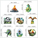 Ercadio 48 PCS Edible Jurassic Dinosaur Cupcake Toppers Volcano Dinosaur Egg T-Rex Cake Decorations for Jurassic Theme Baby Shower Kids Birthday Party Cake Supplies