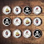 Pirate Edible Cupcake Toppers, Treasure Theme Edible Cake Decorations, Pirate Party Decorations for Cake Decorating, Pirates-Treasure Cookie Toppers for Birthdays PRECUT 24 x 4cm / 1.5 inch