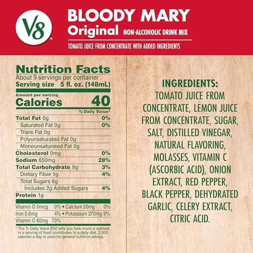 V8 Original Bloody Mary Mix, 46 fl oz Bottle