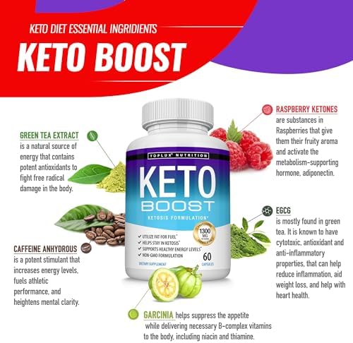 Keto Boost Diet Pills Ketosis Supplement - Natural Exogenous Keto Formula Support Energy & Focus, Advanced Ketones for Ketogenic Diet, Keto Diet Pills, for Men Women