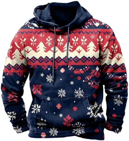 MARSVOVO Hoodies For Men Aztec Cowboy Western Vintage Ethnic Print Hooded Sweatshirt Fashion Graphic Fall Pullover