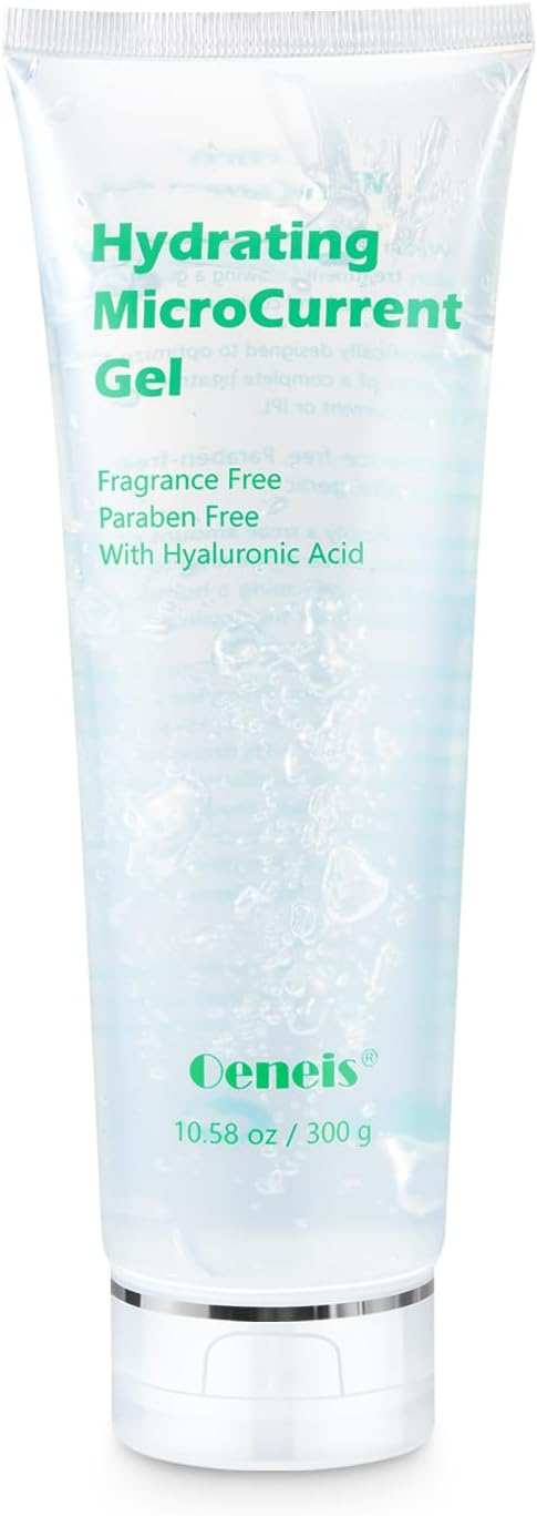 Oeneis Hydrating Microcurrent Conductive Gel, Fragrance-Free, Paraben-Free, Gel Primer with Hyaluronic Acid, Non-irritating, Moisturizing Gel for RF, 300g Tube, Clear