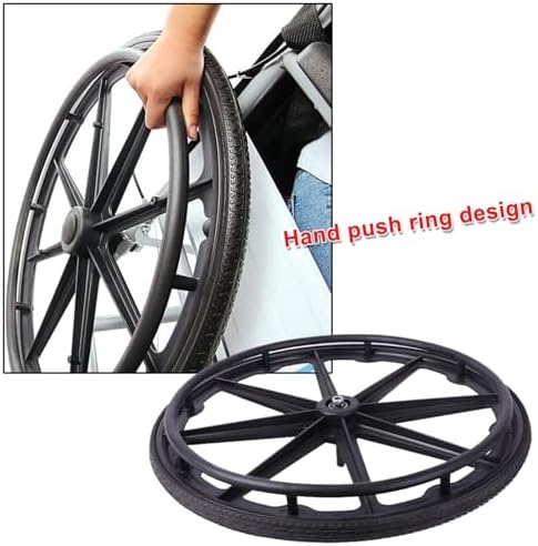 WORDFUN 2X Solid Wheel, Replacement Wheel for Manual Wheelchairs, Wheelchair Rear Wheel, Tires Wheels Assembly, PunctureResistant, with Metal Ball Bearings, AbrasionResistant