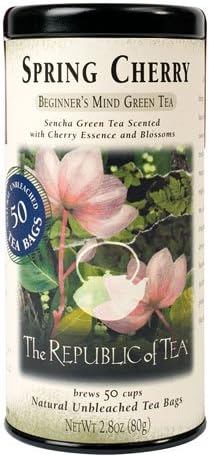 The Republic of Tea - Spring Cherry Green Tea, 50 Tea Bags, Sencha Green Tea