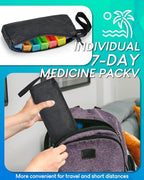 Monthly Pill Organizer 2 Times a Day, with Portable Hard Shell, Pill Cutter, 31-Day Box, Plastic Opening Pick, Monthly & Weekly Stickers, Convenient Medication Management (Green, 2 Times a Day)