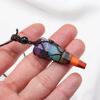 Crystal Stone Natural Gemstones 7 Chakra Spirit Pendulum Pendant Energy Colourful Crystal Presents