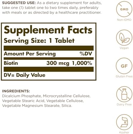 Biotin 300mcg 100 Tab