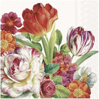 IHR Ideal Home Range Party Napkins Disposable 3-Ply Paper Lunch Napkin Pack, 6.5" x 6.5", Blooming In Spring (Cream), 20-Count