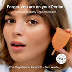 Lena Menstrual Cup Original – Reusable Silicone Period Cup for Heavy Flow, 12-Hour Leak-Free Protection, Soft & Comfortable, Beginner-Friendly Design - Large, Purple
