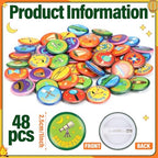 48 Pcs Spring Camping Party Favors 1 Inch Scout Camping Pins Bulk Adventure Hiking Style Pin Outdoor Theme Decor for DIY Costume Backpack Scout Event Adventure Birthday Supplies