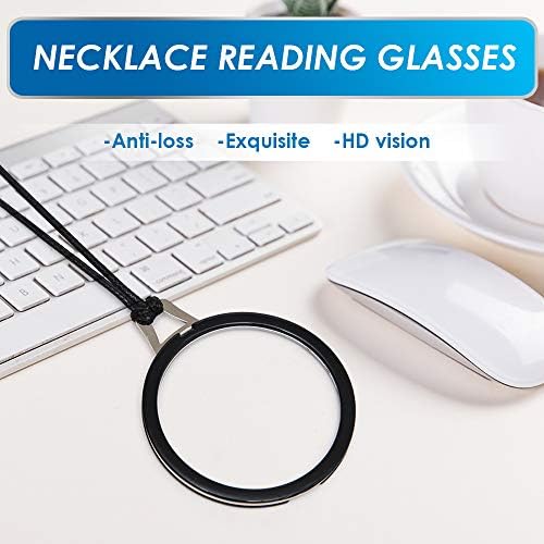 TERAISE Reading Glasses Pendant Necklace Readers Lightweight Portable Anti-loss Reading Glasses with Exquisite Case for Women
