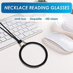 TERAISE Reading Glasses Pendant Necklace Readers Lightweight Portable Anti-loss Reading Glasses with Exquisite Case for Women