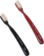 Acca Kappa Vintage Toothbrush - Red and Black 2-Pack Bundle - Pure White Bristles Retro-Style Ergonomic Handle