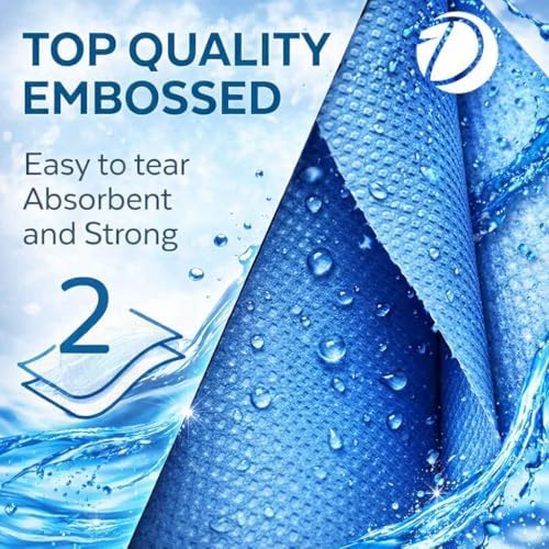 12 x Centre Feed Rolls Blue Tissue Paper Roll (2 Ply)