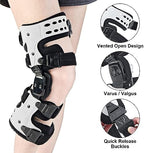 OA Unloader Knee Brace - Arthritis Pain Relief, Osteoarthritis, Bone on Bone Knee Joint Pain, Cartilage Defect Repair, Avascular Necrosis Hinged, Lateral Degeneration (White Right)