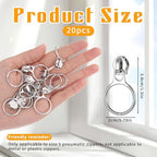 20 Pcs Zipper Pulls #5 Zinc Alloy #5 Silver Ring Star Zipper Head Small Fashion Coil Zippers Puller Metal Zippers Sliders for Luggages Purses Bags Clothes Shoes