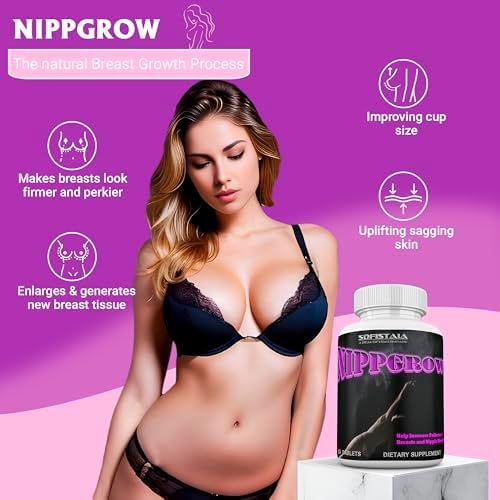 NIPPGROW Natural Nipple Size Increase Supplement - Get Bigger Nipples and Fuller Bust – Grow Round, Full and Sensitive Nipples.
