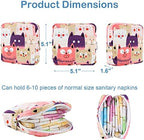 Sanitary Pad Storage Bag Portable Period Bag for Teen Pads/Sanitary Napkins/Small Tampons, Sanitary Napkin Storage Bag First Period Gifts for Teen Girls (Cat)