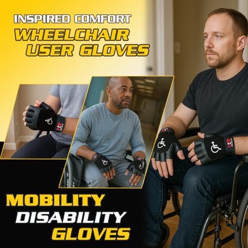 BTR Wheelchair Gloves for Men and Women | Mobility and Disability Gloves with Breathable, Lightweight Design, Non-Slip Grip, and Padded Palm Protection