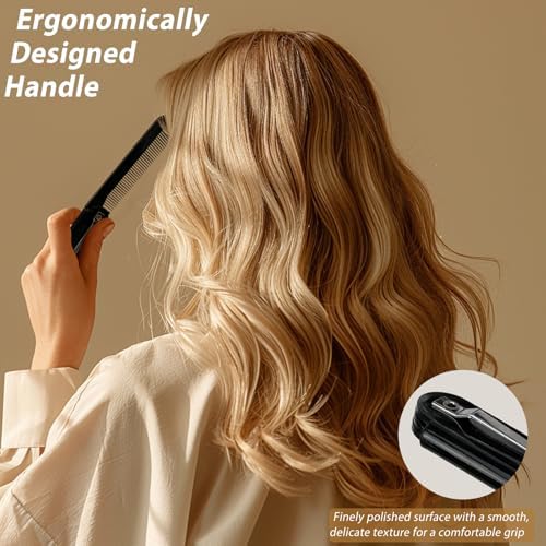 Black Folding Comb for Hair & Beard Grooming, Portable Pocket Comb for Men & Women
