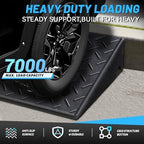 PZ 2PCS Rubber Curb Ramps for Driveway, 7 7/8" Rise Heavy Duty Car Ramp 7000 LBS Capacity 19.69"Lx 19.69"W Non-Slip Portable Shed Threshold Ramps for Doorways Sidewalk Scooters Wheelchairs Motorcycles