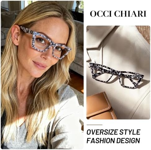 OCCI CHIARI Wide Reading Glasses Women Cat Eye Readers with Spring Hinge