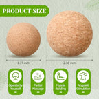 4 Pack Cork Massage Ball Roller for Massage Fascia Release After Exercise Yoga Point Therapy Relax Muscles Relieve Stress Tools