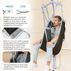 Patient Lift Divided Leg Sling – Heavy Duty 500 lbs Capacity, Easy Hygiene Access with Handles & Pocket, Machine Washable – Small/Medium/Large for Elderly, Disabled & Bariatric Care (Black, M)