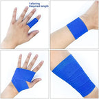 [24Pack 2" x5 Yards] Blue-Self Adhesive Bandages Pre Wrap, Athletic Elastic Cohesive Bandage for Sports, Injuries, Treatments, and Recovery, First Aid Tape Vet Wrap for Cat, Dog