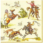 Ideal Home Range 20 Count Boston International 3-Ply Paper Cocktail Napkins, Cream Wild West, 5 x 5 inches