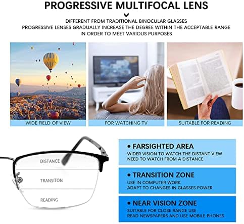 MIRYEA Photochromic Transition Progressive Multifocus Reading Glasses Spring Hinges UV400 Sunglasses Anti Glare Sun Readers