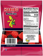 HARIBO Gummi Candy, Berries Gummy Candy, 5 Ounce Share Size Bags (Pack of 12) Delicious Soft & Crunchy, Chewy Sweet Snacks, Red & Black Berry Fruit Flavor