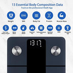 Vitafit Smart Scale for Body Weight, High Accuracy 0.1lb by Our Professional Factory Since 2001, Weight Scale App Sync 13 Body Composition with BMI, Body Fat and Muscle, 400lb, LED, Black