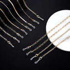 HEIDKRUEGER 10 Pieces Eyeglass Chains String Holders for Women Men Gold Link Necklace Around Neck Glasses Mask Chain Lanyard Eyewear Retainer Accessory Chain