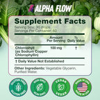 Alpha Flow Chlorophyll Liquid Drops 6000 mg - Premium Liquid Chlorophyll Supplement - All-in-One Antioxidant for Immune Boost, Energy Increase, Digestion Support & Fast Detox - Non-GMO, Vegan