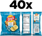 Lay's Salt & Vinegar Flavored Potato Chips, 1 oz Bags, (40 Count) (Packaging May Vary)