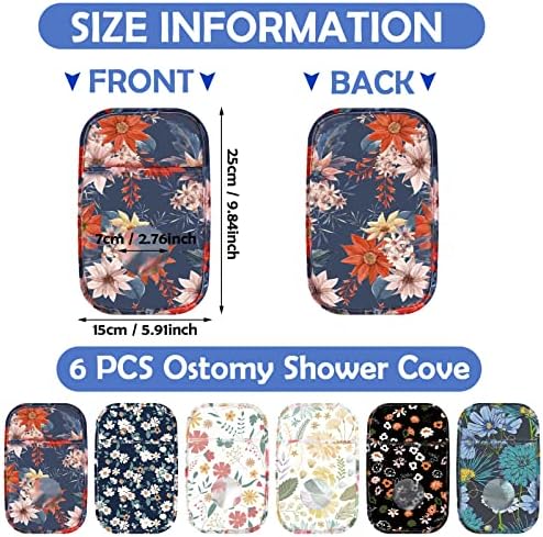 Sosation 6 Pieces Ostomy Bag Covers Waterproof Ostomy Shower Cover Lightweight Colostomy Bags Covers Shower Wraps with Opening for Women Men Ileostomy Care Protector Odor Reducing Supplies