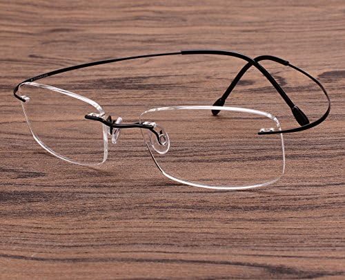 Agstum Titanium Rimless Flexible Frame Hingeless Optical Eyeglasses Clear Lens