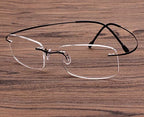 Agstum Titanium Rimless Flexible Frame Hingeless Optical Eyeglasses Clear Lens