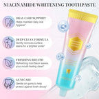 Niacinamide Whitening Toothpaste, Niacinamide Toothpaste Intensive Whitens Teeth, Stain Removal, Protects Tooth Enamel, Freshening Breath All Day with Natural Mint &Peach Flavor (1PC)