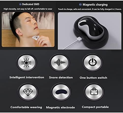 Electric Anti Snoring Device for Sleep Apnea Smart Throat Anti Snoring Device with Fixing Strap Snore Stopper Mouthpiece Snoring Solution Machine for Better Sleep
